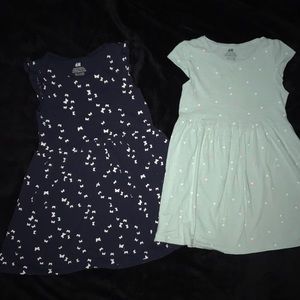 Organic cotton girls dresses H&M 4-6 set of 2